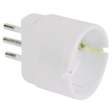 ADATTATORE DI RETE SPINA 2P+T 10A PRESA SCHUKO MKC BIANCO 492517922