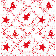 TOVAGLIOLI IN PURA CELLULOSA 3 VELI DOPLA RED XMAS 33X33 CM - CONF. 30 PZ - 18422