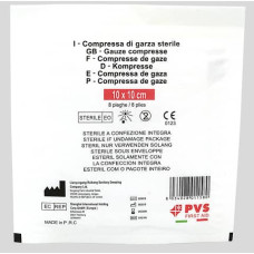 BUSTA DI GARZA COMPRESSA STERILE 10X10 CM A 8 PIEGHE IN PVS BIANCO GAZ111