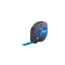 NASTRO PER ETICHETTATRICI DYMO LETRATAG PLASTICA 12 MM X 4 M NERO/BLU S0721650