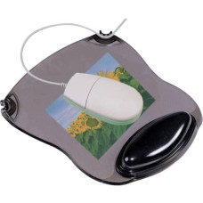 TAPPETINO PER MOUSE Q-CONNECT CON POGGIAPOLSI IN GEL 22X26X2,8 CM GRIGIO TRASPARENTE - KF20084