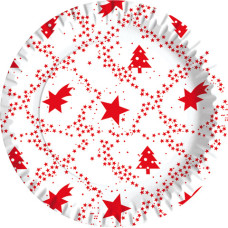 PIATTI PIANI IN CARTA FIBRA VERGINE DOPLA RED XMAS Ø 230 MM - CONF. 10 PEZZI - 11816 PIATTI PIANI IN CARTA FIBRA VERGINE DOPLA RED XMAS Ø 230 MM - CONF. 10 PEZZI - 11816