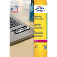 ETICHETTE PERMANENTI POLIESTERE ARGENTO AVERY 25,4X10 MM - 189 ET/FOGLIO - LASER MONOCOLORE - CONF. 20 FF L6008-20
