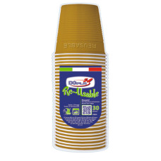 BICCHIERI IN PS DOPLA REUSABLE 230 ML ORO - CONF. DA 30 PZ