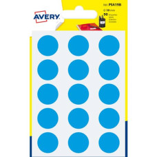 ETICHETTE ROTONDE COLORATE AVERY BLU Ø 19 MM - 15 ET/FOGLIO - SCRIVIBILI A MANO - BUSTINA DA 6 FOGLI - PSA19B
