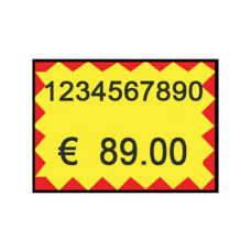 ETICHETTE PER PREZZATRICE PRINTEX F.TO 26X19 MM GIALLO/ROSSO PERMANENTI CONF 10 ROTOLI DA 600 ETICH. - B10/2619/FPGSTF