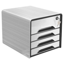 CASSETTIERA 4 CASSETTI CEP SMOOVE SECURE 36X28,8X27,1 CM INSERTI NERI 1073110121