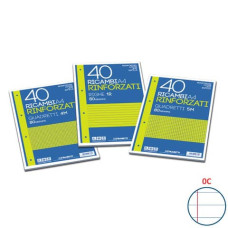 RICAMBI RINFORZATI BLASETTI IN CARTA BIANCA USOMANO CON 4 FORI RINFORZATI IN PLASTICA 80 G/M² A4 C  CONF.40 - 2332