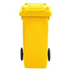 BIDONE CARRELLATO PER RACCOLTA DIFFERENZIATA 120 LITRI CON COPERCHIO PEHD MOBIL PLASTIC GIALLO BIDONE CARRELLATO PER RACCOLTA DIFFERENZIATA 120 LITRI CON COPERCHIO PEHD MOBIL PLASTIC GIALLO