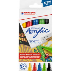 MARCATORI ACRILICI EDDING 5100 - PUNTA TONDA 2-3 MM TRATTO MEDIO - ASSORTITI - CONF. 5 PEZZI - 4-5100-5