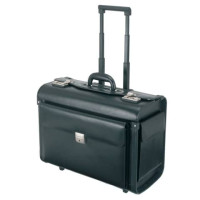 Borsa pilota con trolley Alassio silvana in pelle nero 48,5x23x37 cm