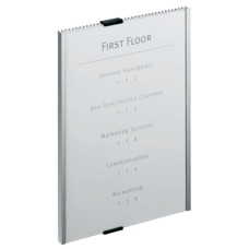 TARGHE DURABLE INFO SIGN IN ALLUMINIO/ACRILICO TRASPARENTE/ARGENTO METALLIZZATO 210X297 MM - 480623