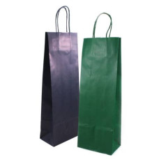SACCHETTI DA REGALO  CARTA KRAFT PORTABOTTIGLIA 14*9*40 CONF.25 VERDE