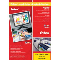 Fogli in poliestere adesivi per stampanti laser Folex clp adhesive p wo 0,05 mm a4 lucido cf. 50 - 2999w.050.44100