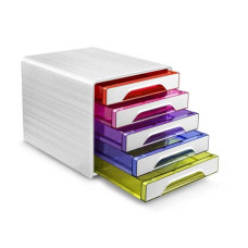 CASSETTIERA DA SCRIVANIA CEP SMOOVE BIANCO CON 5 CASSETTI MEDI 360X288X271 MM