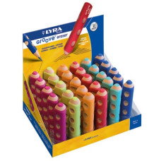 GOMMA GROOVE ERASER - FORMA TRIANGOLARE ERGONOMICA LYRA - COLORI ASSORTITI L7407300