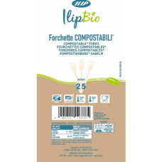 FORCHETTE IN PLA BIO 3,5 G - 160 MM ILIPBIO BIANCHE - CONF. 25 PEZZI - 80979