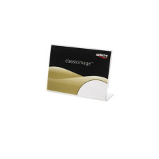 PORTA AVVISI DEFLECTO A7 ORIZZONTALE IN POLISTIRENE CON BASE A L TRASPARENTE 480401