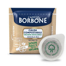 CAFFè IN CIALDA COMPOSTABILE ESE 44 MM CAFFE BORBONE QUALITà BLU - IN CONF. DA 100 PZ - 44BBLU100N