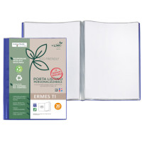 Portalistini personalizzabili Sei Rota ermes in pp riciclato blu 22x30 cm con 20 buste