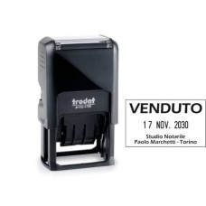 DATARIO AUTOINCHIOSTRANTE CON TESTO PERSONALIZZABILE TRODAT PRINTY 4750 4.0 IN PLASTICA 41X24 MM NERO - 140807
