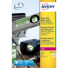 ETICHETTE PERMANENTI POLIESTERE BIANCHE AVERY 99,1X42,3 MM - 12 ET/FOGLIO - STAMPANTI LASER - CF 20 FOGLI - L4776-20