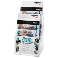 PORTASTAMPATI DA BANCO DEFLECTO A4 IN POLISTIRENE A 4 LIVELLI TRASPARENTE 77441