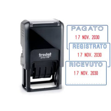 DATARIO CON TESTO PAGATO TRODAT PRINTY ECO 4750/L2 IN PLASTICA 41X24 MM BLU-ROSSO - 141062