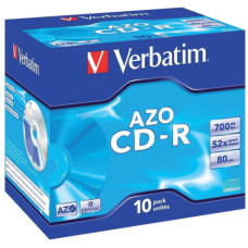 CD-R AZO VERBATIM 52X 700 MB JEWEL CASE DA 10 PEZZI - 43327 CD-R AZO VERBATIM 52X 700 MB JEWEL CASE DA 10 PEZZI - 43327