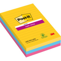 Foglietti POST-IT Super Sticky xxl carnival a righe assortiti conf. 3 blocchetti da 90 fogli - 4690-ss3car-eu