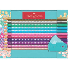 MATITE COLORATE FABER-CASTELL SPARKLE COLORI ASSORTITI 20 MATITE + 1 TEMPERINO SLEEVE MINI TURCHESE