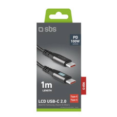 CAVO SBS TYPE C TYPE C CON INDICATORE LCD LUNGHEZZA 1 M NERO