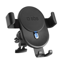 Supporto con ricarica wireless SBS 10w e clip extra strong nero