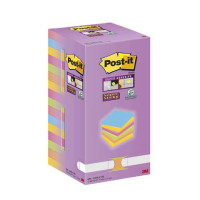 Foglietti riposizionabili post-it® super sticky color notes 76x76 mm tower pack con 16 blocchetti da 90 fogli.