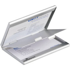 PORTABIGLIETTI DA VISITA DURABLE BUSINESS CARD BOX DUO ALLUMINIO ARGENTO METALLIZZ. FINO A 10 BIGLIETTI - 243323