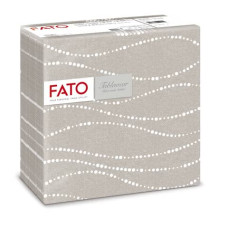 TOVAGLIOLI PIEGATI 1 VELO FATO TABLEWEAR 40X40 CM  PURA CELLULOSA DECORO PERLE TORTORA CONF. 50 PEZZI - 88446600