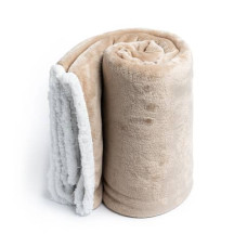 COPERTA IN FLEECE E SHERPA LIRIOPE BEIGE/BIANCO 1403013