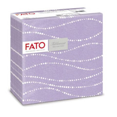 TOVAGLIOLI PIEGATI 1 VELO FATO TABLEWEAR 40X40 CM PURA CELLULOSA DECORO PERLE LILLA CONF. 50 PEZZI - 88446500