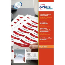 INSERTI PER BADGE AVERY BIANCO 200 G/M² 37X75 MM LASER E INKJET 14 ET./FOGLIO CONF. 10 FOGLI - 7537