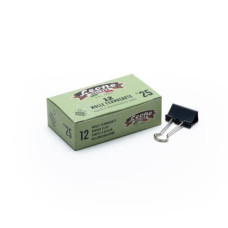 MOLLE FERMACARTE NERE LEONE DELL'ERA 25 MM - SCATOLA DI CARTONE DA 12 PEZZI - MF25