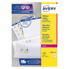 ETICHETTE BIANCHE PER INDIRIZZI AVERY ULTRAGRIP™ 63,5X72 MM - 12 ET/FOGLIO - STAMPANTI LASER CF. 100 FOGLI L7164-100