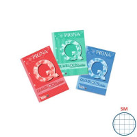 Quaderno 40 fogli a 4 fori Pigna quablock evolution a4 a quadretti 5m assortiti