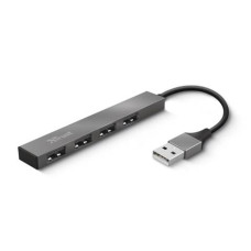 HUB MINI USB 2.0 A 4 PORTE IN ALLUMINIO TRUST GRIGIO - 23786