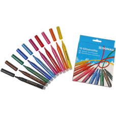 PENNARELLO CON PUNTA IN FIBRA E GLITTER DONAU IN CONFEZIONE DA 10 COLORI ASSORTITI - 322234