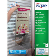 TASCHE ADESIVE AVERY PER FOGLI A4 TRASPARENTE 1 ET./FOGLIO CONF. 10 FOGLI - L7083-10