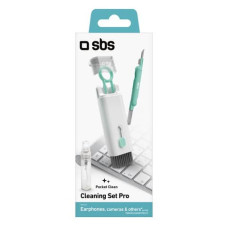 SET PER PULIZIA MULTIFUNZIONE AURICOLARI SBS - SPAZZOLINO - SCHERMO - PENNA E COTONE BIANCO - TEEARCLEANSETMULTI