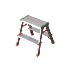SCALETTA DOPPIA SALITA IN ALLUMINIO - FACAL FILO MONTANTI 40X20 MM - H 40 CM - 2+2 GRADINI - FI-2