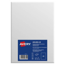 ETICHETTE PERMANENTI POLIETILENE BIANCO OPACO AVERY A3 1 ET/FOGLIO - STAMPA DIGITALE - CONF. 10 FOGLI - A3L004-10