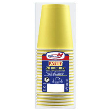 BICCHIERI DI CARTA WD 250 ML CONFEZIONE DA 20 PEZZI DOPLA GREEN GIALLO 42189