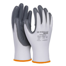 GUANTI DA LAVORO DONAU SAFETY IN PL E SPALMATI DI NITRILE SUL PALMO - TG. 9 - CONF. 12 PZ - 32041421-09